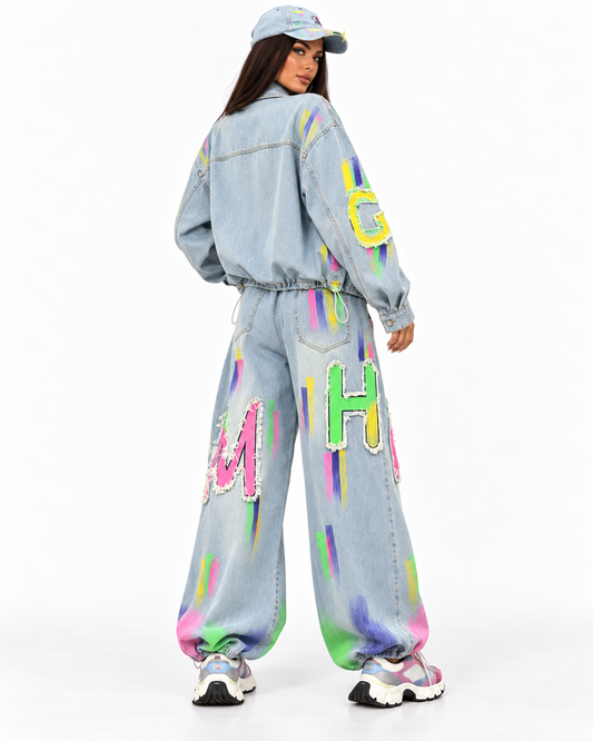 Set Denim Color Splash – Jachetă & Pantaloni