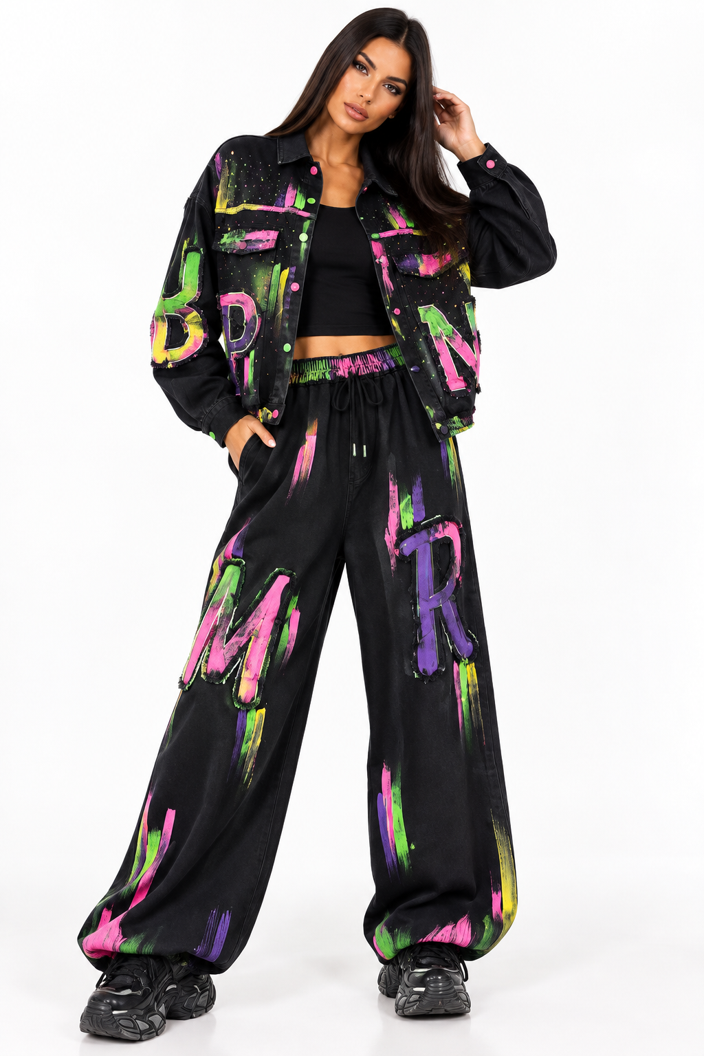 Set Denim Color Splash – Jachetă & Pantaloni