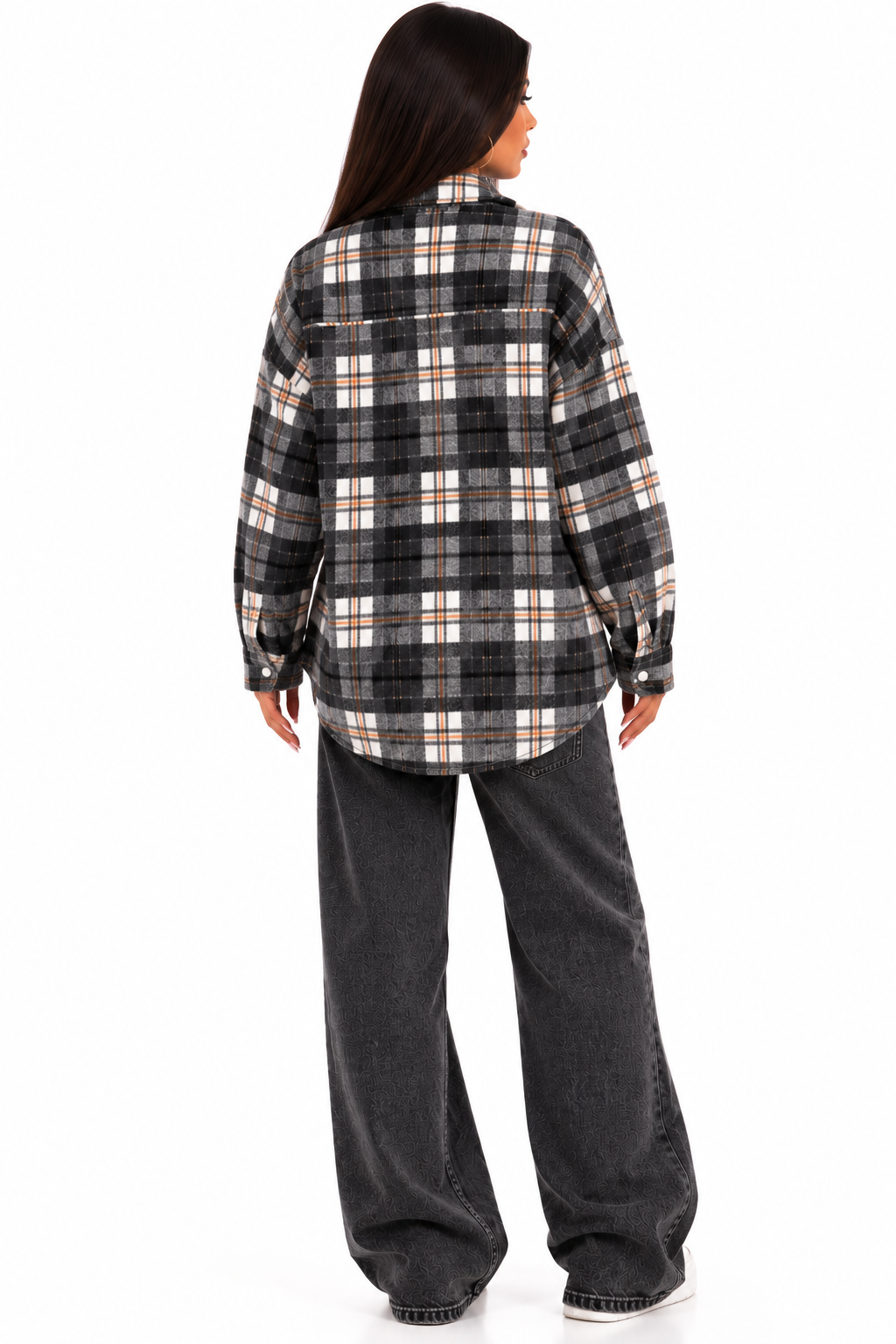 Cămașă damă în carouri, material gros – Casual Chic